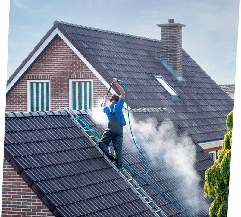 Roof Cleaning - PROCHIRA ROOF FACADE, a professional roofer and roofer in Belgium: roof cleaning, moss removal, and anti-moss treatment. Application of a colored water-repellent roof paint coating, intervention in BELGIUM: Flanders, Wallonia, and Brussels.